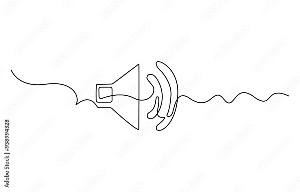 Fototapeta premium Musical Note Continuous Line Illustration, Continuous one line treble clef and notes, musical notes, A or La. vector illustration, Continuous music line art note vector sketch illustration.
