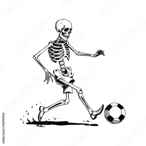Skeleton Running Towards a Soccer Ball
