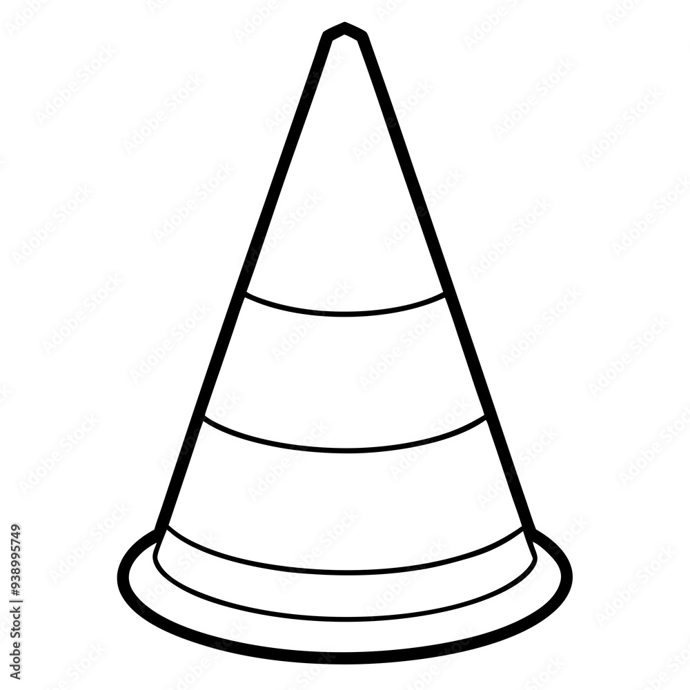 Here is the vector design of a blue glass traffic cone on a white background line art vector illustration Here is the vector design of a blue glass traffic cone on a white background line art vector illustration