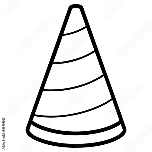 Here is the vector design of a blue glass traffic cone on a white background line art vector illustration