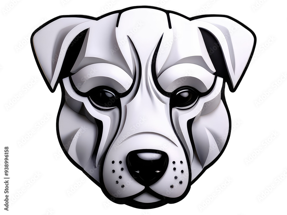 3d illutration dog face logo isolated on transparency background PNG