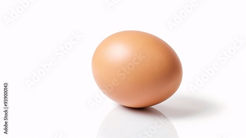 A single brown egg isolated on a white background.