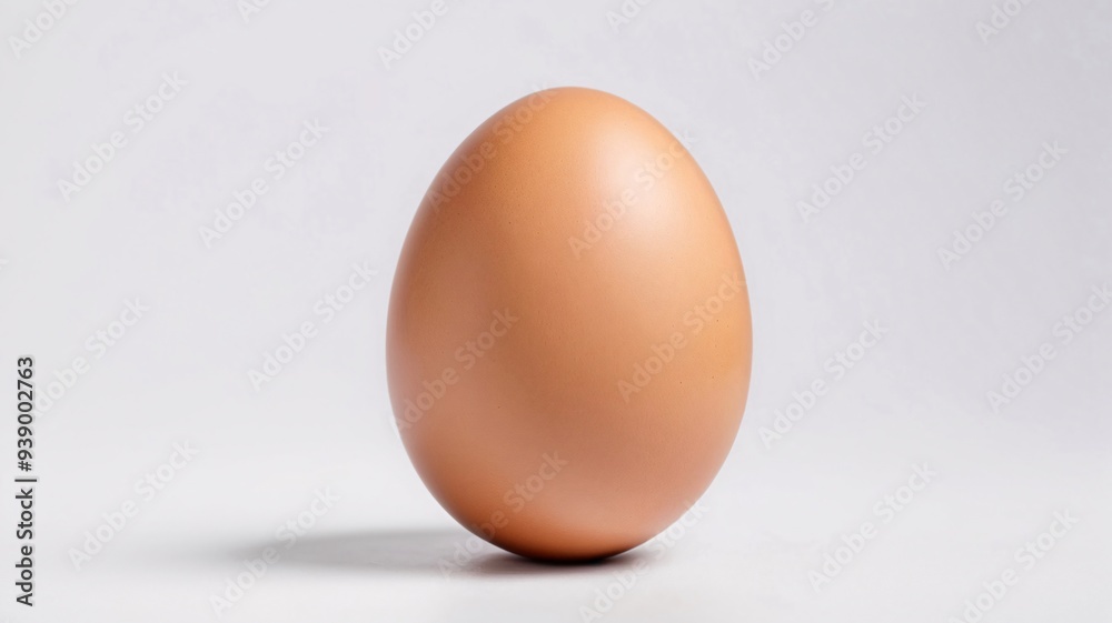 Single brown egg on a white background. Single brown egg on a white background.