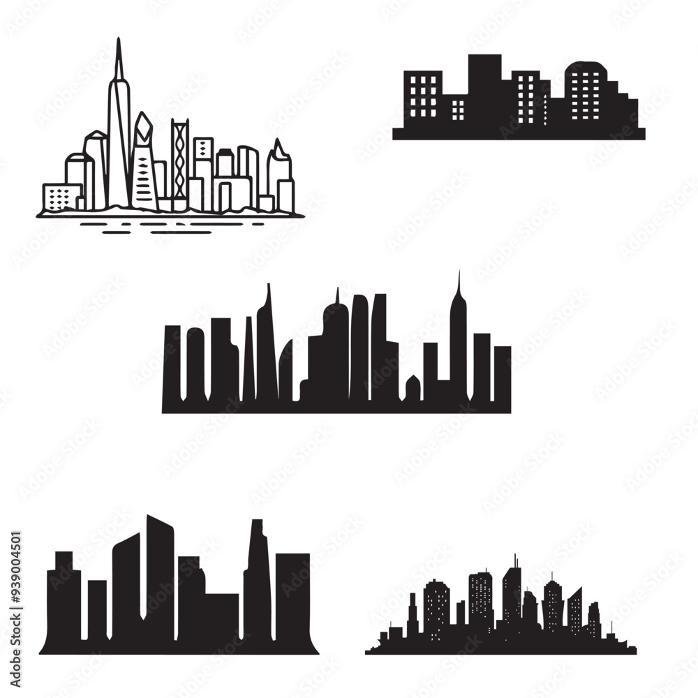 Fototapeta premium City Skyline icon set