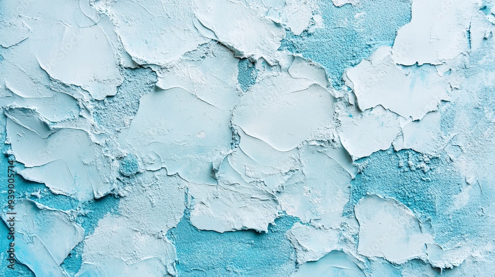 Abstract wideangle background with a light blue stucco texture resembling a wall surface The rough plaster texture includes copy space for design elements Abstract wideangle background with a light blue stucco texture resembling a wall surface The rough plaster texture includes copy space for design elements