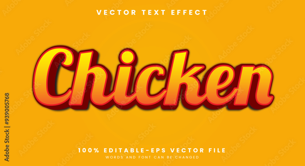 Chicken 3d editable text effect Template suitable for spicy food products Chicken 3d editable text effect Template suitable for spicy food products