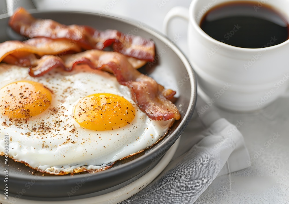 fried egg with bacon