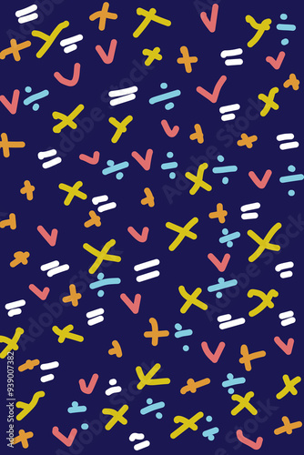 Math abstract background symbols colored