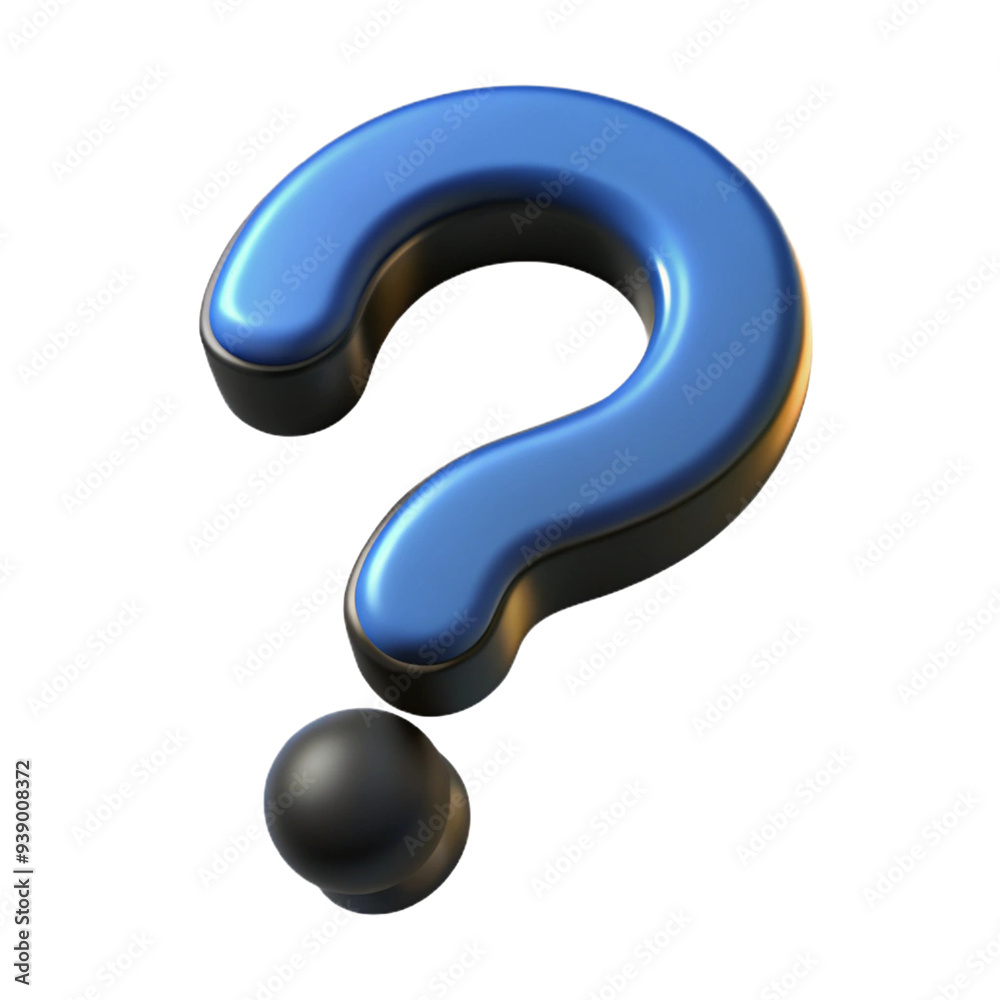Naklejka premium Question Mark Icon 3d cartoon style illustration