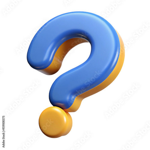 Question Mark Icon 3d cartoon style illustration 