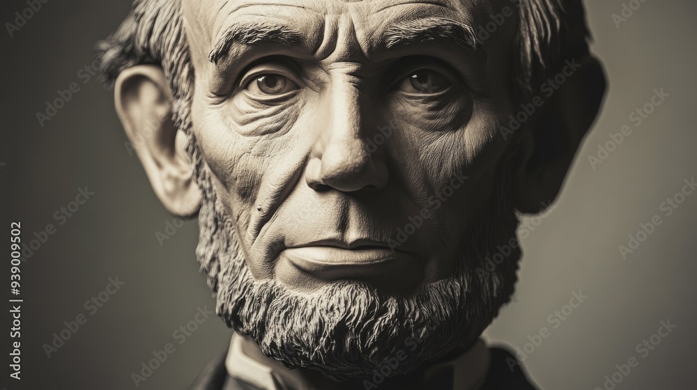 This artwork showcases a meticulously crafted portrait emphasizing the features and expressions of a significant American leader, highlighting their impact and legacy This artwork showcases a meticulously crafted portrait emphasizing the features and expressions of a significant American leader, highlighting their impact and legacy