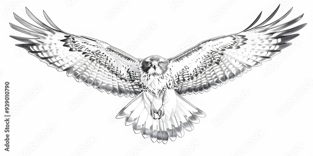 Hawk Wings .black and white illustration Hawk Wings .black and white illustration