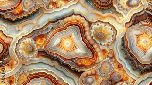 Agate Surface Texture in Warm Orange and White Tones for Luxury Design photo