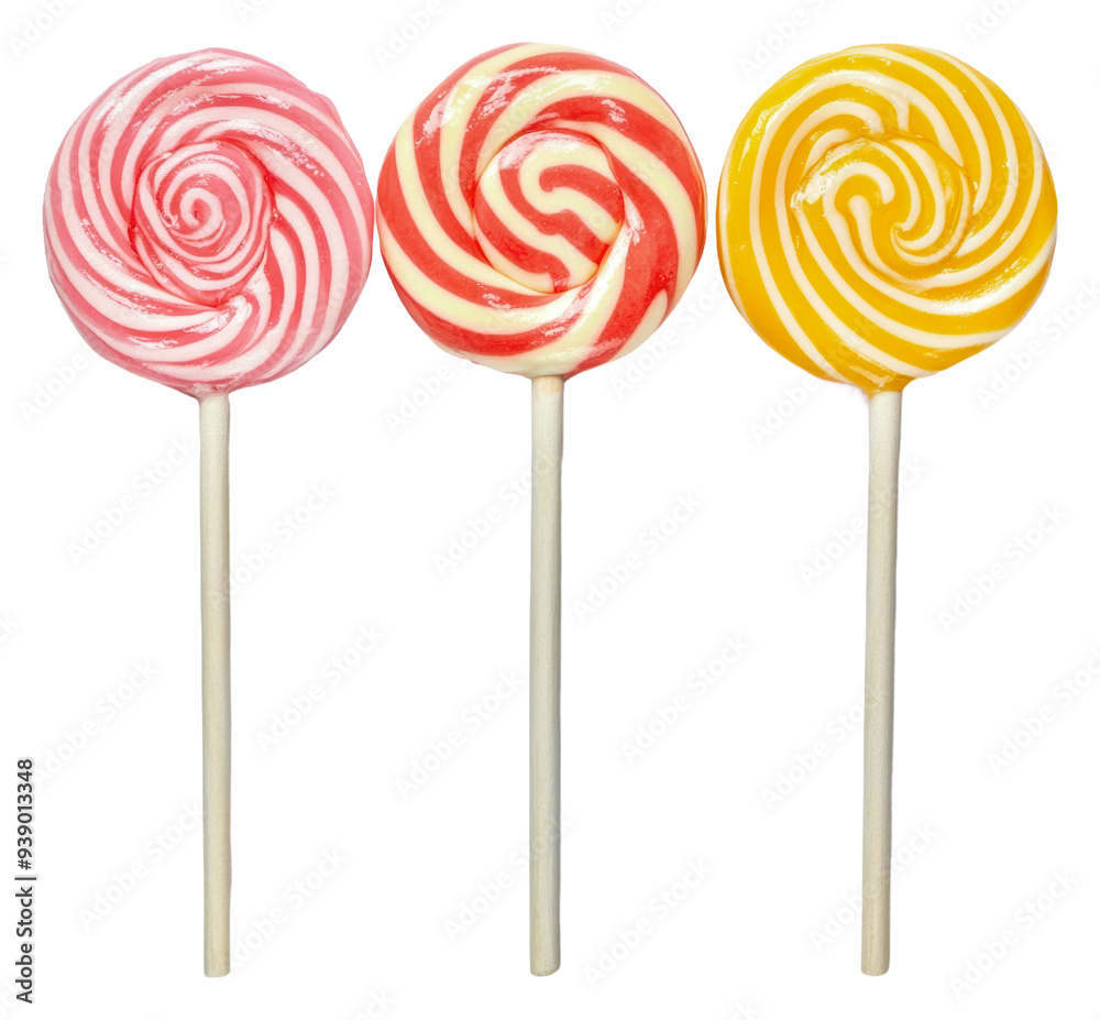 PNG Bright colored lollipops on white background PNG Bright colored lollipops on white background