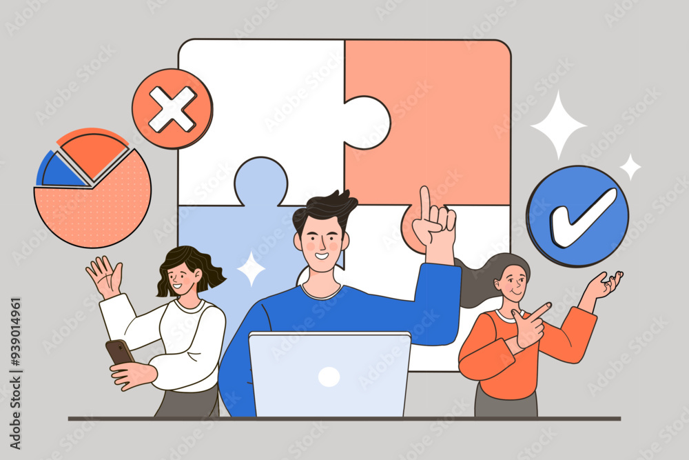 business people with network icons business people with network icons