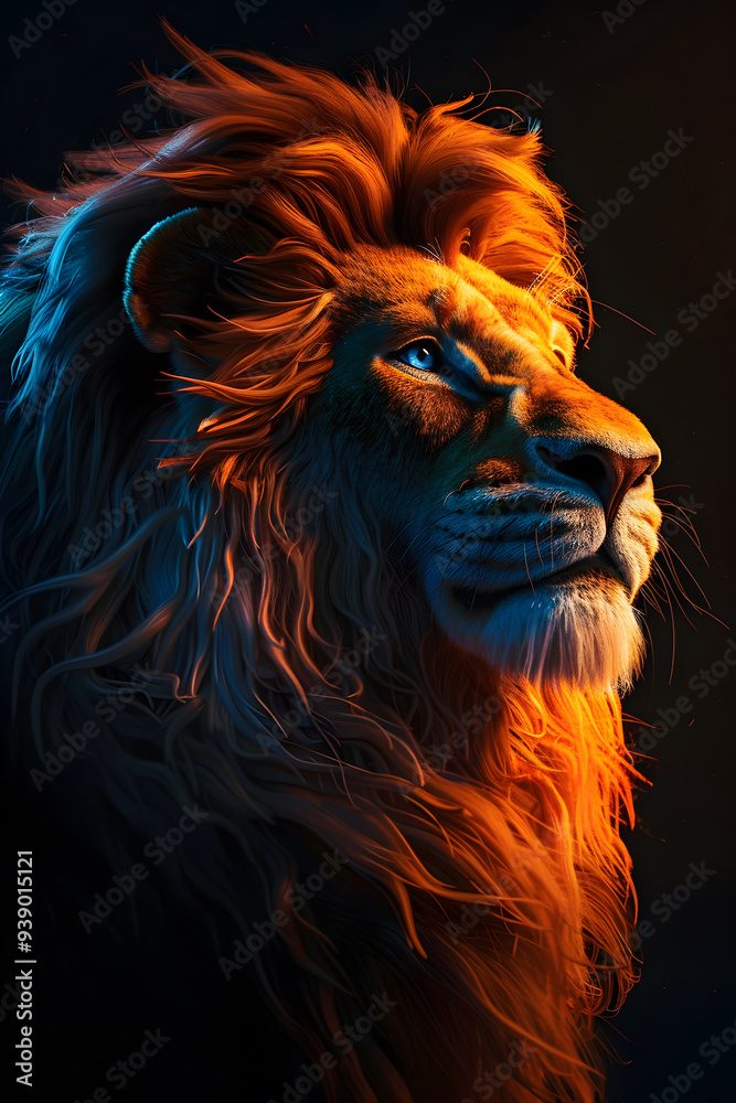 Lion King black and white illustration Lion King black and white illustration