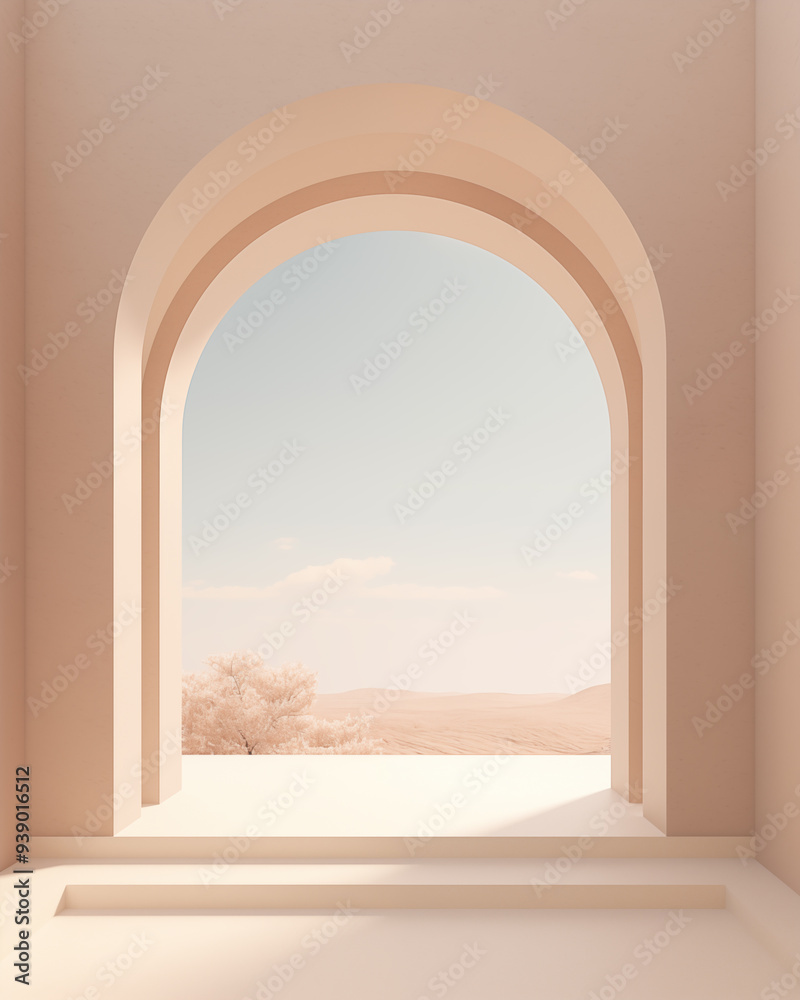 Fototapeta premium minimalist brown arch architecture