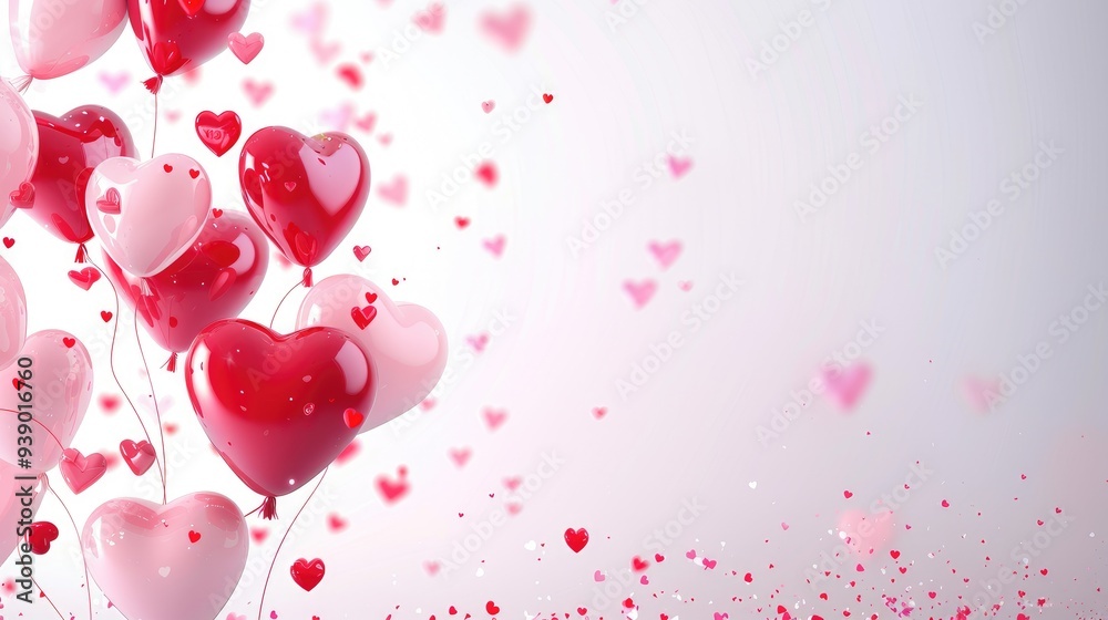 Beautiful Falling red hearts confetti illustration for Valentines day concept with heart pattern background, greeting card, banners, poster, wallpapers Beautiful Falling red hearts confetti illustration for Valentines day concept with heart pattern background, greeting card, banners, poster, wallpapers