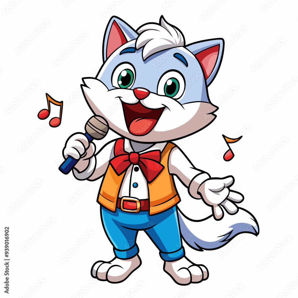 Singing cat art vector illustration Singing cat art vector illustration