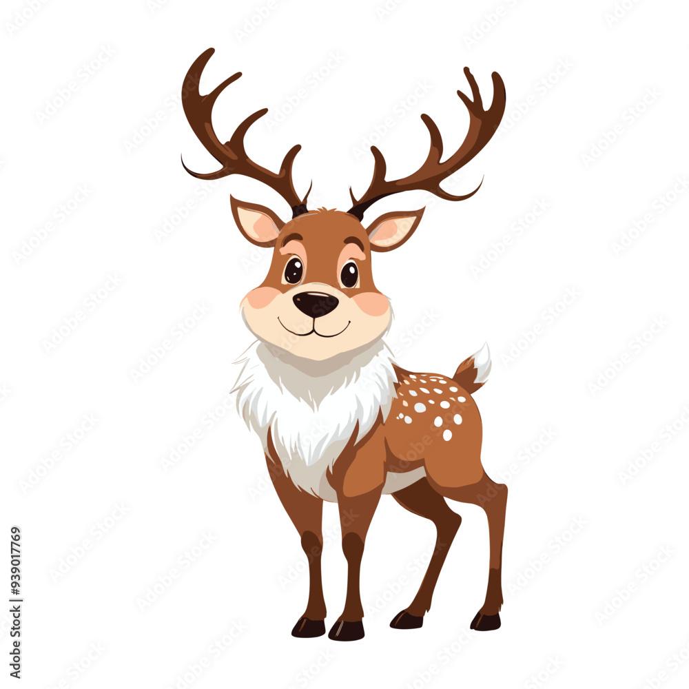 Cute Cartoon Deer with Antlers Cute Cartoon Deer with Antlers