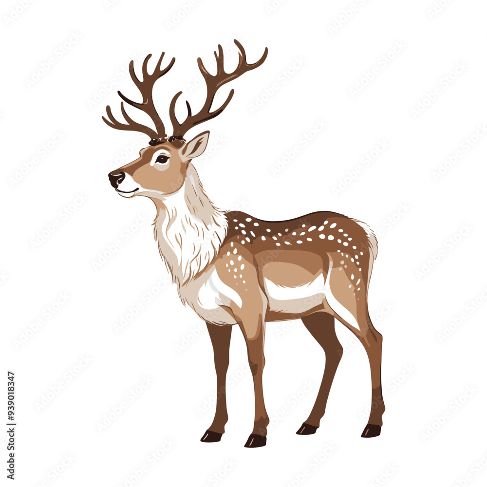 Elegant Profile of a Reindeer with Antlers Elegant Profile of a Reindeer with Antlers