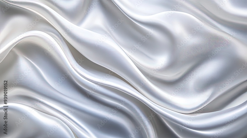 Close-up light gray satin fabric texture. Concept of gradient, luxury, fabric curve, fashion, fibers, and textiles. Wavy satin for texture background. Generative ai Close-up light gray satin fabric texture. Concept of gradient, luxury, fabric curve, fashion, fibers, and textiles. Wavy satin for texture background. Generative ai