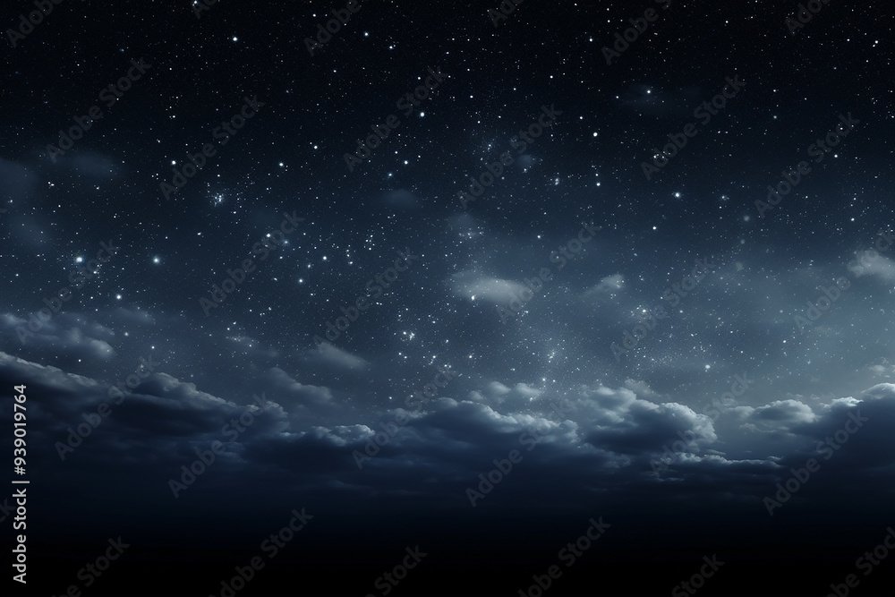 Starry Night Sky with Clouds Starry Night Sky with Clouds
