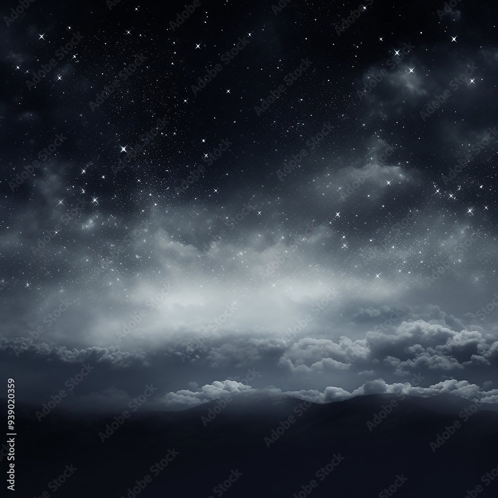 Starry Night Sky with Clouds Starry Night Sky with Clouds