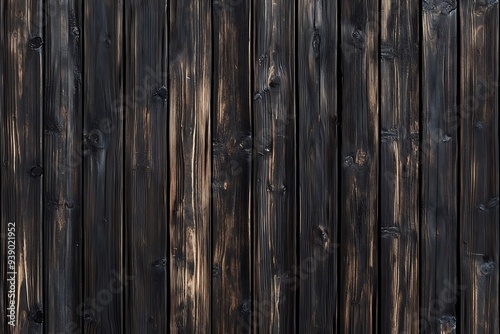 Dark Weathered Wood Plank Texture - Rustic Brown Grain Background