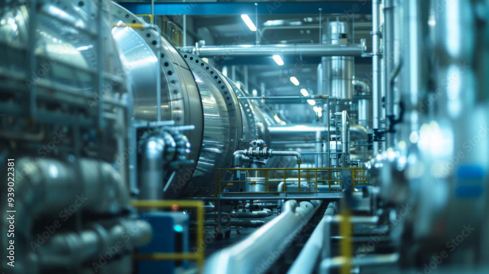 Modern plant for the production of equipment for energy generation. Industry concept. Modern plant for the production of equipment for energy generation. Industry concept.