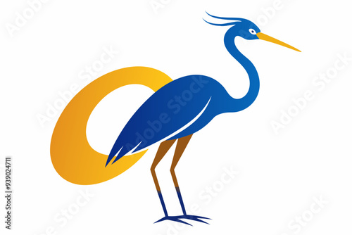 heron on the beach silhouette vector  illustration