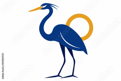 heron on the beach silhouette vector  illustration