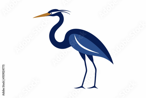 heron on the beach silhouette vector  illustration