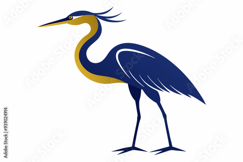 heron on the beach silhouette vector  illustration