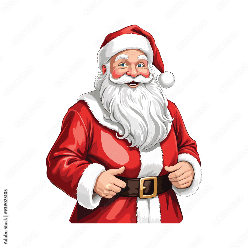 Cheerful Santa Claus with White Beard and Red Suit Cheerful Santa Claus with White Beard and Red Suit