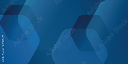 Abstract dark blue background with glowing geometric lines. Modern shiny blue hexagon lines pattern. Technology futuristic concept. Suit for poster, banner, brochure, cover, flyer. Vector illustration