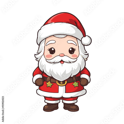 Cute Santa Claus Character in Festive Outfit