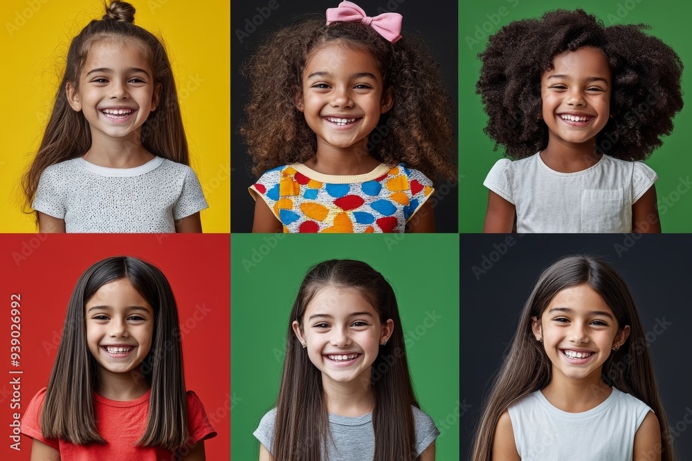 group of happy young children of different gender and ethnicity, posing and smiling. They are looking forward to go back to school group of happy young children of different gender and ethnicity, posing and smiling. They are looking forward to go back to school