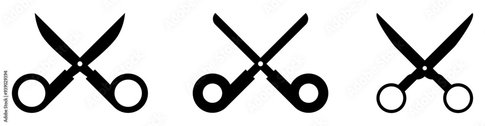 Set of Black Scissor Icon Sign Vector Illustration Set of Black Scissor Icon Sign Vector Illustration