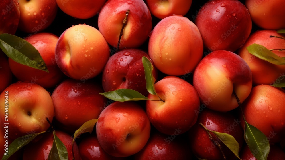 Background of bright and ripe nectarines in full screen. ai generated art image Background of bright and ripe nectarines in full screen. ai generated art image
