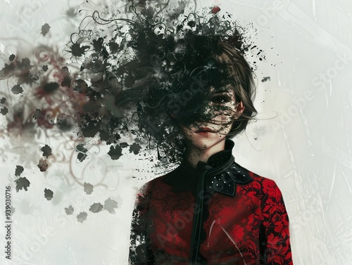 Abstract Portrait of a Woman with a Hidden Face