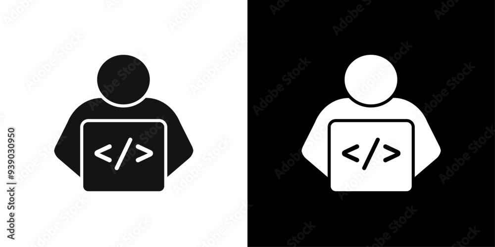 coding icon flat line symbol set. coding icon flat line symbol set.