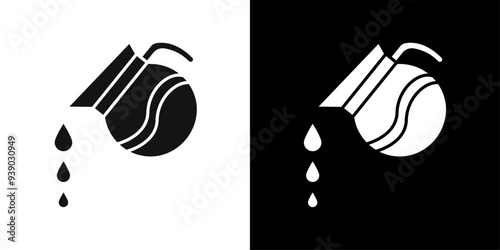coffee pot icon flat line symbol set.