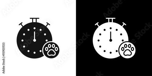 Dog competition icon flat line symbol set.