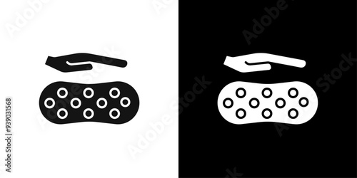 Latex mattress material icon flat line symbol set.