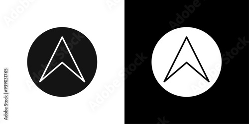 Navigator arrow icon flat line symbol set.