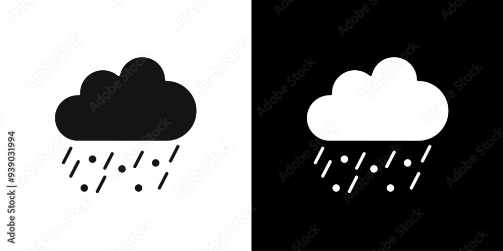Rain icon flat line symbol set. Rain icon flat line symbol set.
