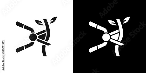 Pruning icon flat line symbol set.