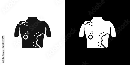 Skin cancer icon flat line symbol set.