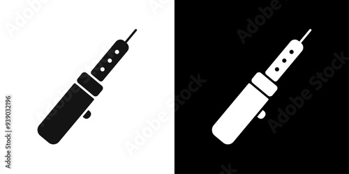 Soldering iron icon flat line symbol set.